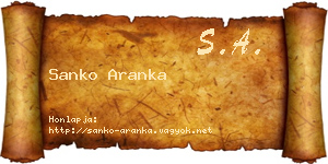 Sanko Aranka névjegykártya