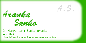 aranka sanko business card